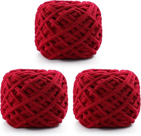 Chunky Chenille Yarn for Crocheting, Fluffy Baby Blanket Yarn for Crochet Sweater Shawl Scarf Gloves, Super Soft Amigurumi Plush Yarn 74 yds/3.5 oz (Black) in Saudi Arabia