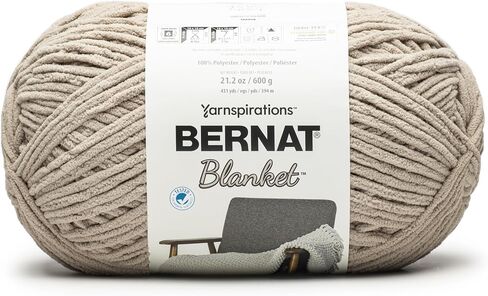 Bernat Blanket 600G - 1 Pack of 431 Yards/21.2 oz Almond 100% Polyester Yarn in Kuwait