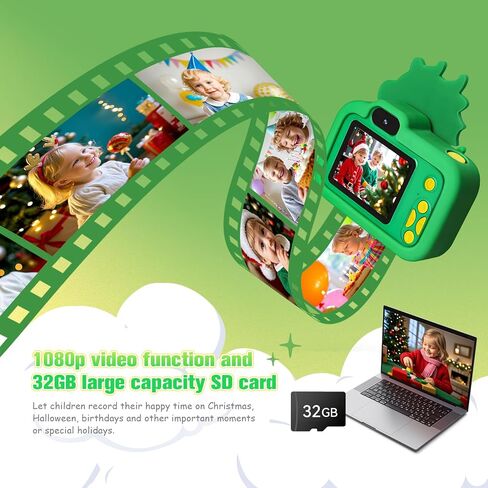 كاميرا الأطفال للبنات والفتيان 3-8 سنوات-1080 بكسل HD Camera الرقمي مع وضع صورة شخصية للأطفال الصغار ، وتشمل بطاقة SD 32 جيجابايت-أفضل عيد الميلاد ، مهرجان ، هدية عيد ميلاد للأطفال in Saudi Arabia