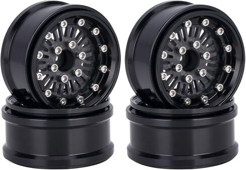 1.9 عجلات Beadlock - عجلات إزاحة سالبة الطبق العميق 10/10 RC Crawler SCX10 TRX4 VS4-10 GEN8 ، W1952 (Black A) in Kuwait
