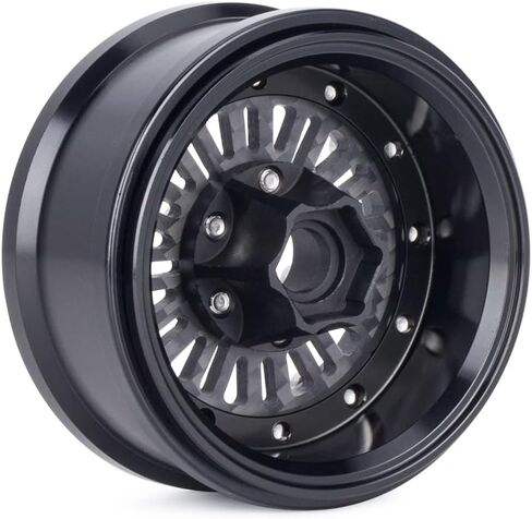 1.9 عجلات Beadlock - عجلات إزاحة سالبة الطبق العميق 10/10 RC Crawler SCX10 TRX4 VS4-10 GEN8 ، W1952 (Black A) in Kuwait