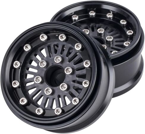 1.9 عجلات Beadlock - عجلات إزاحة سالبة الطبق العميق 10/10 RC Crawler SCX10 TRX4 VS4-10 GEN8 ، W1952 (Black A) in Kuwait