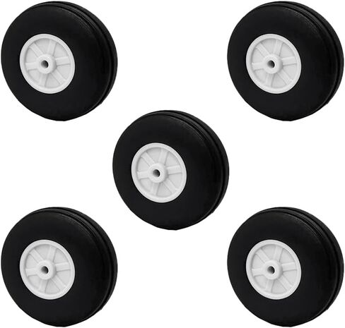 5PCS RC Airplane Light Sponge Tire with Plastic Hub for RC Plane Helicopter DIY Model Plane Wheel Replace Parts (2.25 Inch) in Kuwait