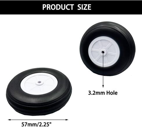 5PCS RC Airplane Light Sponge Tire with Plastic Hub for RC Plane Helicopter DIY Model Plane Wheel Replace Parts (2.25 Inch) in Kuwait