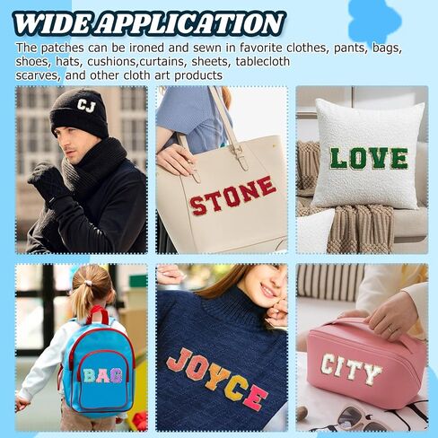 104 PCS CHENILLE LETTER PATCES ، ملصقات رسائل اسكواش 2.2 بوصة ملصقات ملصقات ذاتية أبيض للقبعات والأكياس وأكياس الماكياج وحقائب الظهر in Kuwait