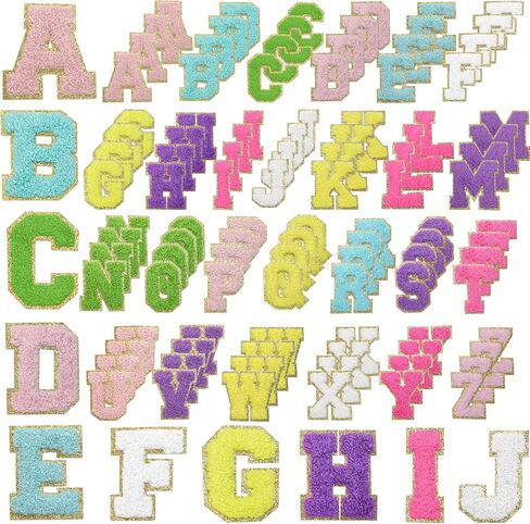 104 PCS CHENILLE LETTER PATCES ، ملصقات رسائل اسكواش 2.2 بوصة ملصقات ملصقات ذاتية أبيض للقبعات والأكياس وأكياس الماكياج وحقائب الظهر in Kuwait