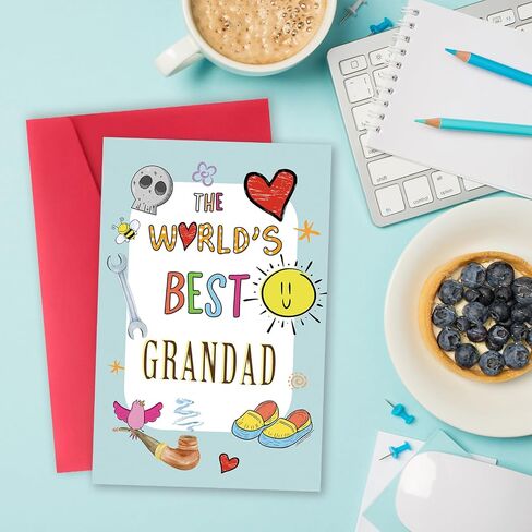 هدية بطاقة يوم مضحكة للآباء لجاناد ، هدية عيد الآباء الجد الجميلة من حفيد حفيدة ، أفضل بطاقة Granddad in Kuwait