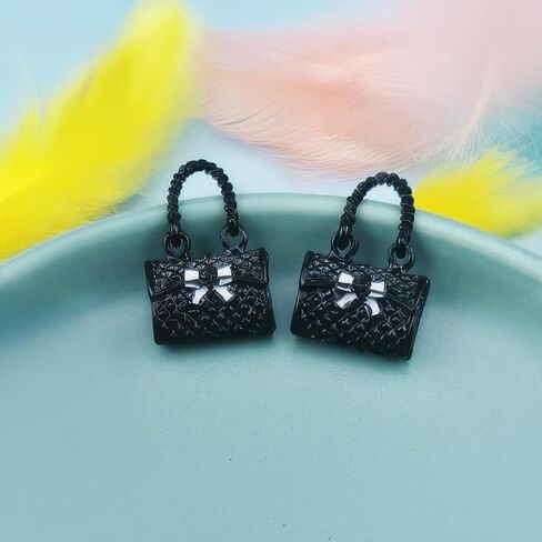 Dollhouse Bag,Miniature Metal Bag,Dollhouse Accessories Black White Handbag,Miniature Decor(2PCS) (White) in Saudi Arabia
