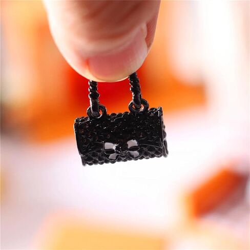 Dollhouse Bag,Miniature Metal Bag,Dollhouse Accessories Black White Handbag,Miniature Decor(2PCS) (White) in Saudi Arabia