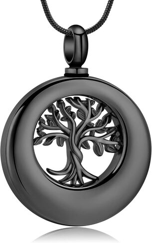 QGJNSGC Circle Of Ring Urn Necklace For Ashes, Memorial Urn Necklace Always Cremation Jewelry Pendant Necklaces For Ashes For Man Women… in Kuwait