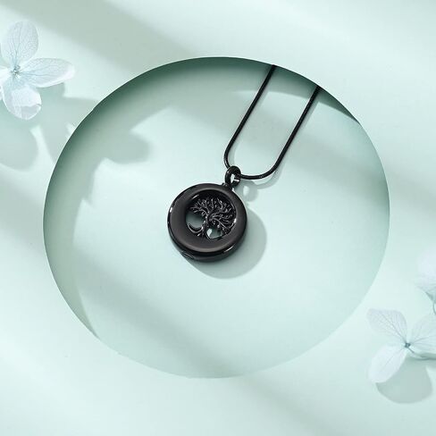 QGJNSGC Circle Of Ring Urn Necklace For Ashes, Memorial Urn Necklace Always Cremation Jewelry Pendant Necklaces For Ashes For Man Women… in Kuwait