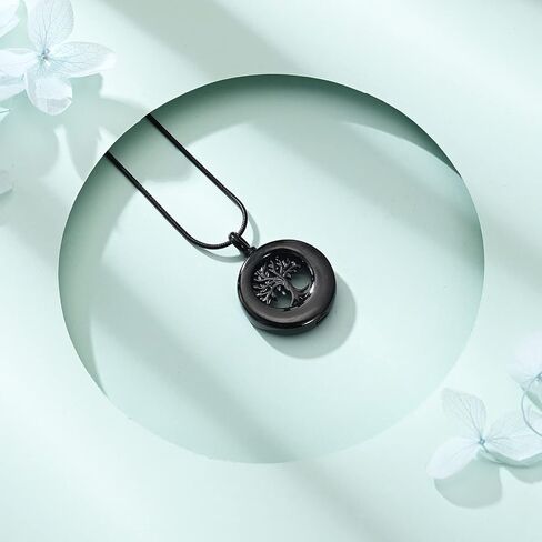 QGJNSGC Circle Of Ring Urn Necklace For Ashes, Memorial Urn Necklace Always Cremation Jewelry Pendant Necklaces For Ashes For Man Women… in Kuwait