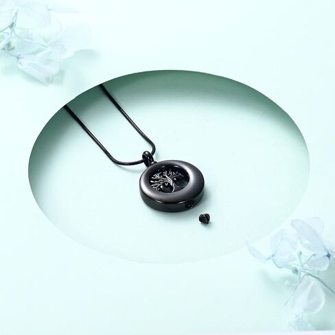 QGJNSGC Circle Of Ring Urn Necklace For Ashes, Memorial Urn Necklace Always Cremation Jewelry Pendant Necklaces For Ashes For Man Women… in Kuwait
