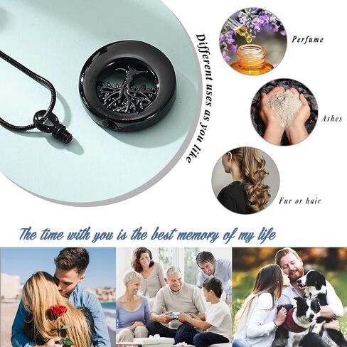 QGJNSGC Circle Of Ring Urn Necklace For Ashes, Memorial Urn Necklace Always Cremation Jewelry Pendant Necklaces For Ashes For Man Women… in Kuwait