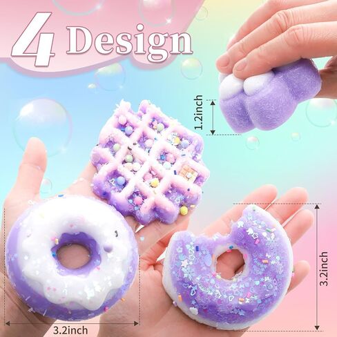 4 PCS Taba Squeeze Toys Kawaii Squi Sheies Toys Toys Toys Toys Toys Conte Donut Mochi Toys for Party Favors ، Higds for البالغين (أسلوب مختلط) in Kuwait