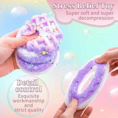 4 PCS Taba Squeeze Toys Kawaii Squi Sheies Toys Toys Toys Toys Toys Conte Donut Mochi Toys for Party Favors ، Higds for البالغين (أسلوب مختلط) in Kuwait
