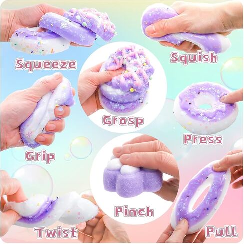 4 PCS Taba Squeeze Toys Kawaii Squi Sheies Toys Toys Toys Toys Toys Conte Donut Mochi Toys for Party Favors ، Higds for البالغين (أسلوب مختلط) in Kuwait