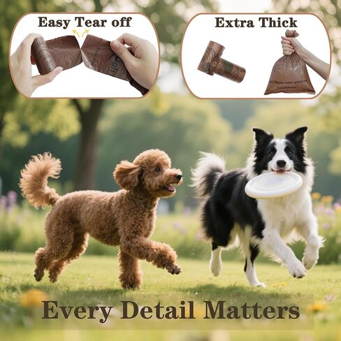 Baba&Nana Dog Poop Bag Rolls, Coffee Scented and Extra Thick Waste Bags, 6 Rolls of 100% Leak Proof Doggie Poop Bags for Scoopers - 90 Count Bags in Saudi Arabia