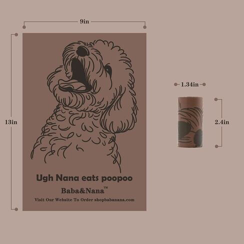 Baba&Nana Dog Poop Bag Rolls, Coffee Scented and Extra Thick Waste Bags, 6 Rolls of 100% Leak Proof Doggie Poop Bags for Scoopers - 90 Count Bags in Saudi Arabia