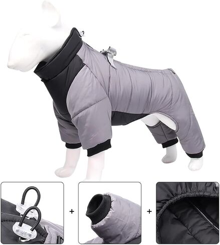 Warm Winter Dog Coat with Harness - Windproof Reflective Turtleneck Fleece Vest for Small, Medium and Large Dogs（Pink，S） in Saudi Arabia