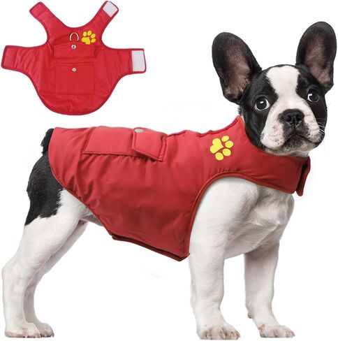 Warm Winter Dog Coat with Harness - Windproof Reflective Turtleneck Fleece Vest for Small, Medium and Large Dogs（Pink，S） in Saudi Arabia