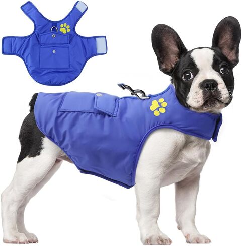 Warm Winter Dog Coat with Harness - Windproof Reflective Turtleneck Fleece Vest for Small, Medium and Large Dogs（Pink，S） in Saudi Arabia