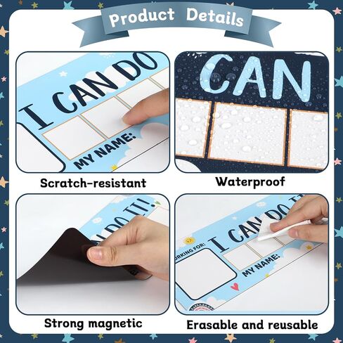 3 Sets Magnetic Rewards Chart for Kids I Can Do It Token Board Boho Rainbow Behavior Chart at Home Positive Star and Customization Goal Box Incentives for Teacher Essentials Elementary Classroom in Saudi Arabia