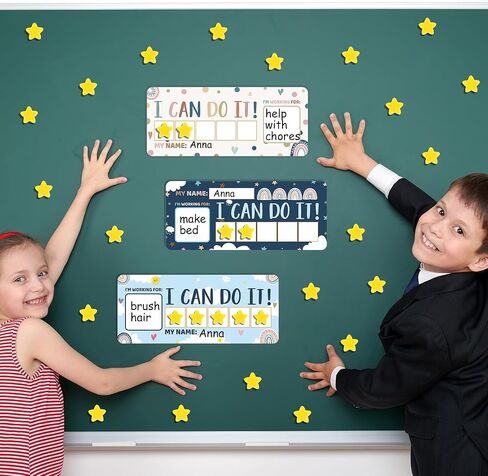 3 Sets Magnetic Rewards Chart for Kids I Can Do It Token Board Boho Rainbow Behavior Chart at Home Positive Star and Customization Goal Box Incentives for Teacher Essentials Elementary Classroom in Saudi Arabia