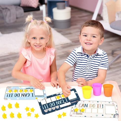 3 Sets Magnetic Rewards Chart for Kids I Can Do It Token Board Boho Rainbow Behavior Chart at Home Positive Star and Customization Goal Box Incentives for Teacher Essentials Elementary Classroom in Saudi Arabia