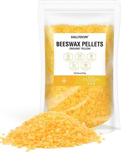 VALLYDOM Beeswax, (1lb)100% Natural Beeswax Paste, 453 Grams, an Organic Beeswax for Cosmetic Applications, Also for Candle waxes, Creams, ointments, Soaps, Wax Cloths and Wood Polishes in Saudi Arabia