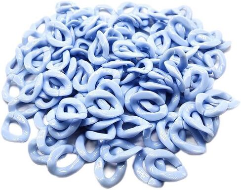 100pcs أسود أكريليك بلاستيك ربط سلسلة حلقات سلسلة تويست سلسلة موصلات الارتباط السريع ل DIY قلادة الهاتف الأكياس سلسلة المجوهرات صنع الملحقات الزخرفية in Kuwait