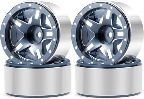 RCLIONS 1.3inch Aluminium Beadlock Wheel Rims 70g for TRX4M SCX24 1/24 1/18 Scale RC Crawler Car Upgrade Parts (Blue) in Kuwait