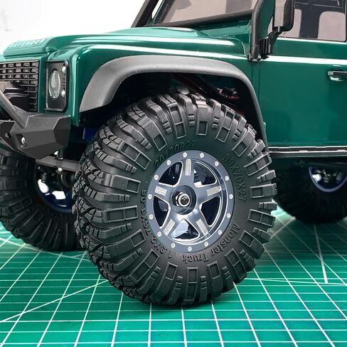RCLIONS 1.3inch Aluminium Beadlock Wheel Rims 70g for TRX4M SCX24 1/24 1/18 Scale RC Crawler Car Upgrade Parts (Blue) in Kuwait