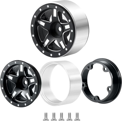 Rclions 1.3inch الألومنيوم Beadlock Wheel Rims 70g لـ TRX4M SCX24 1/24 1/18 SCALE RC CRAWLER UPGRADE PRASTION in Saudi Arabia
