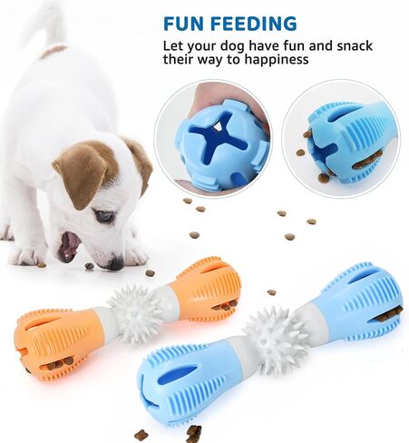 Durable Dog Chew Toy, Natural Rubber Treat Dispensing Puzzle Toy for Small & Medium Breeds – Interactive Teething, Training, and Dental Care Toy to Keep Dogs Engaged & Relieve Boredom (Blue) in Kuwait