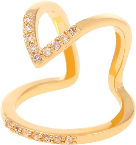 MYANAIL Zircon Nail Ring Set 2Pcs Finger Nail Cap Adjustable Stacking Ring for Women Rhinestone Metal Knuckle Ring Jewelry in Saudi Arabia