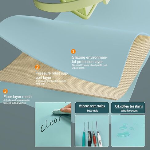 Reusable Writing Surface Desk Pad, PU with Silicone Coating, Multi-Color Non-Slip Mouse Pad, Wipeable Table Protector for Office/Home/Kitchens (Khaki, 40x100cm) in Kuwait