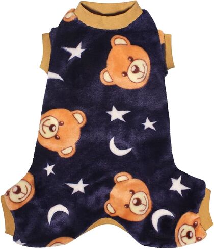 Red Plaid Dog Pajamas, Soft Fleece Warm Pjs Cold Weather Coat, 4 Legged Pet Clothes Apparel for Small Medium Dogs Boy Girl (Red, M) in Saudi Arabia