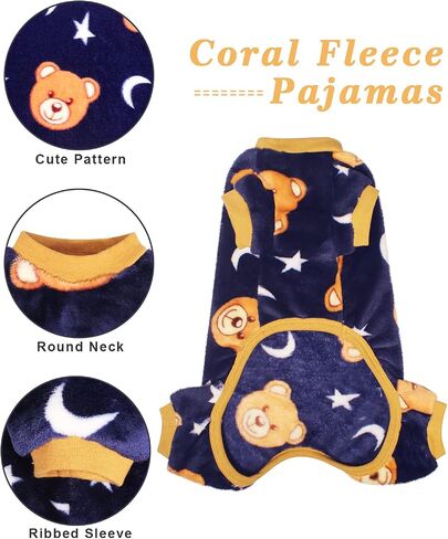 Red Plaid Dog Pajamas, Soft Fleece Warm Pjs Cold Weather Coat, 4 Legged Pet Clothes Apparel for Small Medium Dogs Boy Girl (Red, M) in Saudi Arabia