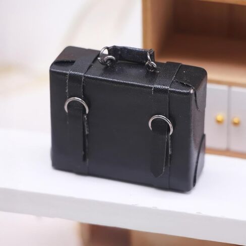 1:12 Scale Dollhouse Miniature Briefcase | Faux Leather Suitcase for Modern Dollhouse Decor | Dollhouse Accessories (White) in Kuwait