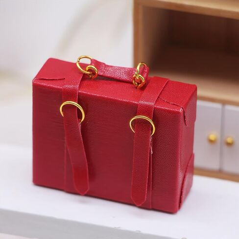 1:12 Scale Dollhouse Miniature Briefcase | Faux Leather Suitcase for Modern Dollhouse Decor | Dollhouse Accessories (White) in Kuwait