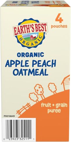 Earth's Best Organic Baby Food Pouches, Stage 2 Wholesome Breakfast Puree for Babies 6 Months and Older, Organic Banana Blueberry Flax and Oat Puree, 4 oz Resealable Pouch (Pack of 16) in Saudi Arabia