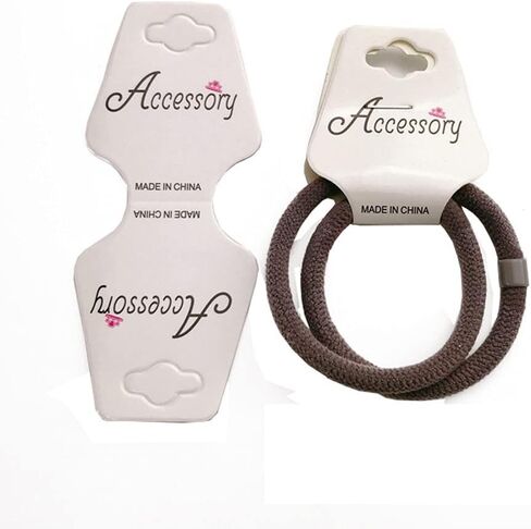 AKOAK 100 Pcs Necklace Display Card 10.7 x 4.5 cm Hangtag Rubber Band Headwear Packaging Card Paper Brown Kraft Paper Necklace Card Holder Jewelry Display Card Bracelet Hair Ring Jewelry Label (A-03) in Saudi Arabia