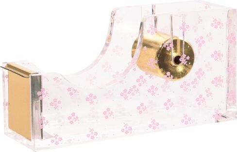 Laura Ashley Heirloom Cottage Tape Dispenser – 5" Floral Acrylic & Gold Desktop Tape Holder – Stylish Aesthetic Office Supply for Home & Work – Heavy-Duty Cutter with Gift-Ready Packaging in Kuwait