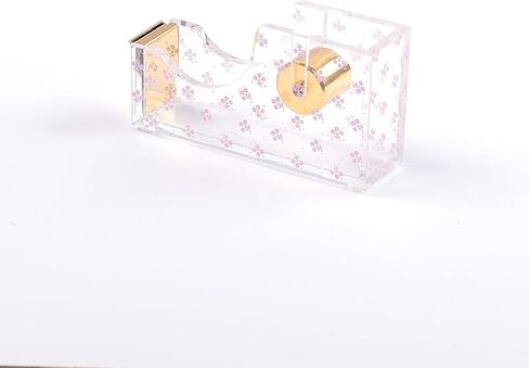 Laura Ashley Heirloom Cottage Tape Dispenser – 5" Floral Acrylic & Gold Desktop Tape Holder – Stylish Aesthetic Office Supply for Home & Work – Heavy-Duty Cutter with Gift-Ready Packaging in Kuwait