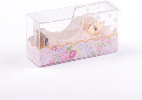 Laura Ashley Heirloom Cottage Tape Dispenser – 5" Floral Acrylic & Gold Desktop Tape Holder – Stylish Aesthetic Office Supply for Home & Work – Heavy-Duty Cutter with Gift-Ready Packaging in Kuwait