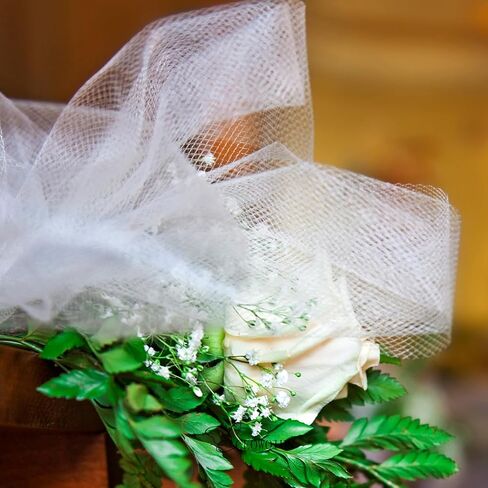 أبيض تول النسيج لفة 6 بوصة 25 ياردة شفافة تول شباك البخار تول تول لتنورة توتو هدية التغليف حفل الزفاف الحلي ديي الحرف اليدوية in Kuwait