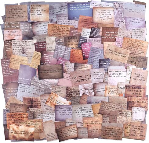Dizdkizd Vintage Motivational Quote Stickers for Scrapbooking, Journaling, Typewriter-Style Fonts, 120 Pieces Non-repetitive Positive Sayings for Junk Journal, Planner, Collage, Laptop in Saudi Arabia