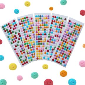 665 pcs Self-Adhesive Button Stickers for Scrapbooking, DIY Handmade Decorations