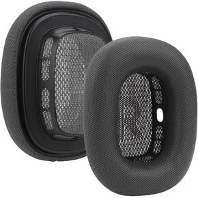 Ear Pads Cushions Replacement Mesh Fabric Ear Cushions Compatible with Apple AirPods Max Headphone Softer Protein Leather Earmuffs Noise Isolation Memory Foam Earpads Cover (Gray)